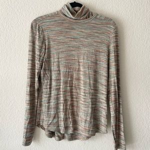 Prana Tencel Multicolor Space Dye Turtleneck Long Sleeve size small